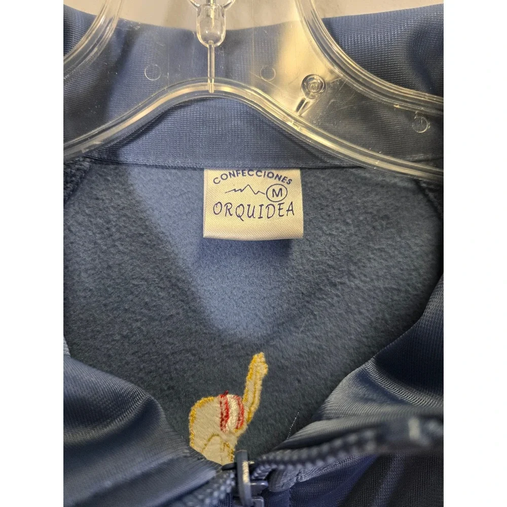 Confecciones Orquidea Peru Llama Full Zip Track Jacket Blue White Medium